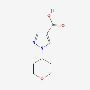 molecular formula C9H12N2O3 B1374153 1-(Tetrahydro-2H-pyran-4-yl)-1H-pyrazole-4-carboxylic acid CAS No. 1340372-11-3