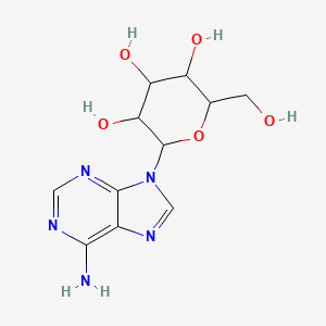 molecular formula C11H15N5O5 B13741535 9-alpha-L-Talopyranosyl adenine CAS No. 28361-09-3