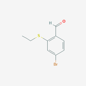 molecular formula C9H9BrOS B1374158 4-Brom-2-(ethylsulfanyl)benzaldehyd CAS No. 1342646-67-6