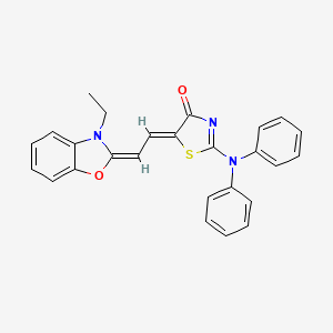 (5Z)-5-[(2E)-2-(3-ethyl-1,3-benzoxazol-2-ylidene)ethylidene]-2-(N-phenylanilino)-1,3-thiazol-4-one