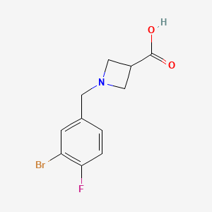 molecular formula C11H11BrFNO2 B1374162 1-[(3-溴-4-氟苯基)甲基]氮杂环丁烷-3-羧酸 CAS No. 1340336-21-1