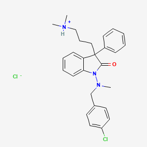 2-Indolinone, 1-((p-chlorobenzyl)methylamino)-3-(3-(dimethylamino)propyl)-3-phenyl-, monohydrochloride