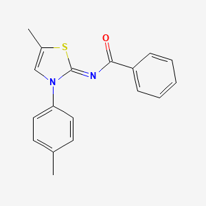 molecular formula C18H16N2OS B13741687 N-(5-Methyl-3-P-tolyl-3H-thiazol-2-ylidene)-benzamide 