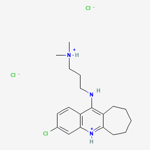 molecular formula C19H28Cl3N3 B13741706 6H-Cyclohepta(b)quinoline, 3-chloro-11-((3-(dimethylamino)propyl)amino)-7,8,9,10-tetrahydro-, dihydrochloride CAS No. 18833-77-7