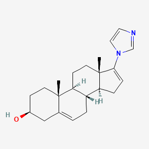 molecular formula C22H30N2O B13741738 3beta-hydroxy-17-(1H-imidazol-1-yl)androsta-5,16-diene 