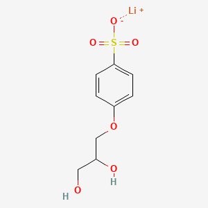 molecular formula C9H11LiO6S B13741781 Lithium 4-sulfophenoxy-2,3-propanediol CAS No. 32014-19-0