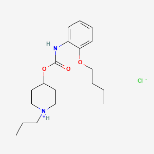 Carbamic acid, (2-butoxyphenyl)-, 1-propyl-4-piperidinyl ester, monohydrochloride