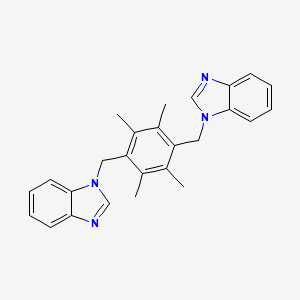 molecular formula C26H26N4 B13741829 1,4-Bis(benzimidazol-1-ylmethyl)-2,3,5,6-tetramethylbenzene 