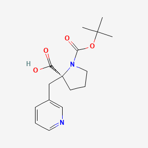 molecular formula C16H22N2O4 B13741869 (2S)-1-[(2-methylpropan-2-yl)oxycarbonyl]-2-(pyridin-3-ylmethyl)pyrrolidine-2-carboxylic acid 