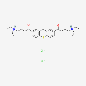 molecular formula C29H42Cl2N2O2S B13741893 1-Butanone, 1,1'-(9H-thioxanthene-2,7-diyl)bis(4-(diethylamino)-, dihydrochloride CAS No. 37771-04-3