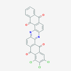 molecular formula C28H9Cl3N2O4 B13741984 5,9,14,18-Anthrazinetetrone, trichloro-6,15-dihydro- CAS No. 1324-26-1