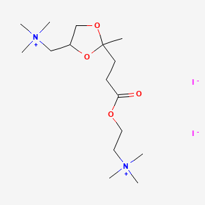 Ammonium, (2-(3-(2-methyl-4-(trimethylammoniomethyl)-2-dioxolanyl)propionyloxy)ethyl)trimethyl-, diiodide