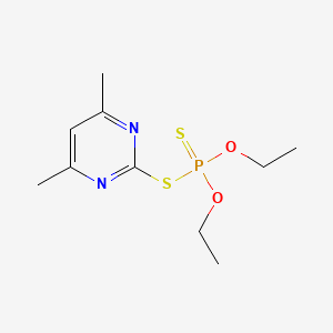 molecular formula C10H17N2O2PS2 B13742138 O,O-Diethyl S-(4,6-dimethyl-2-pyrimidyl) dithiophosphate CAS No. 333-40-4