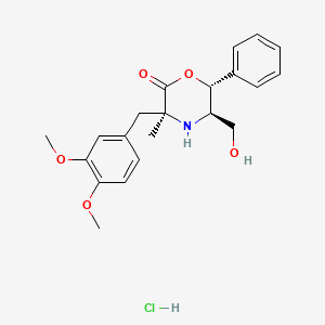 (3S-(3alpha,5beta,6alpha))-3-((3,4-Dimethoxyphenyl)methyl)-5-(hydroxymethyl)-3-methyl-6-phenylmorpholin-2-one hydrochloride