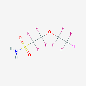 molecular formula C4H2F8INO3S B137423 1,1,2,2-Tetrafluoro-2-(1,1,2,2-tetrafluoro-2-iodoethoxy)ethanesulfonamide CAS No. 148716-83-0