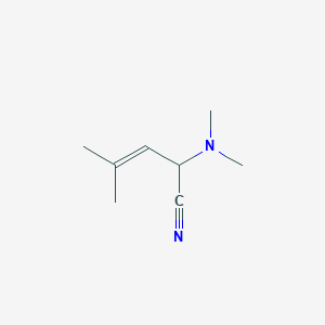 molecular formula C8H14N2 B13742333 2-(Dimethylamino)-4-methylpent-3-enenitrile CAS No. 223121-62-8