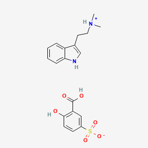 molecular formula C19H22N2O6S B13742398 Indole, 3-(2-(dimethylamino)ethyl)-, sulfosalicylate CAS No. 101831-88-3