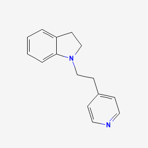 molecular formula C15H16N2 B13742441 Indoline, 1-(2-(4-pyridyl)ethyl)- CAS No. 10215-84-6