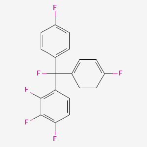 molecular formula C19H10F6 B13742502 1,2,3-Trifluoro-4-[fluoro-bis(4-fluorophenyl)methyl]benzene 