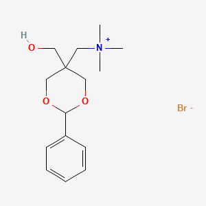 molecular formula C15H24BrNO3 B13742509 ((5-(Hydroxymethyl)-2-phenyl-m-dioxan-5-yl)methyl)trimethylammonium bromide CAS No. 1027-93-6