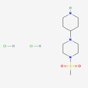 molecular formula C10H23Cl2N3O2S B1374251 1-(Methylsulfonyl)-4-(4-piperidinyl)piperazine dihydrochloride CAS No. 1089282-83-6