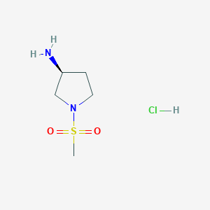 molecular formula C5H13ClN2O2S B1374252 (S)-1-(Methylsulfonyl)pyrrolidin-3-amine hydrochloride CAS No. 651056-84-7