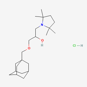 molecular formula C22H40ClNO2 B13742533 1-Pyrrolidineethanol, alpha-(1-adamantylmethoxymethyl)-2,2,5,5-tetramethyl-, hydrochloride CAS No. 27866-09-7