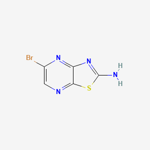 molecular formula C5H3BrN4S B13742539 5-Bromo-[1,3]thiazolo[4,5-b]pyrazin-2-amine 