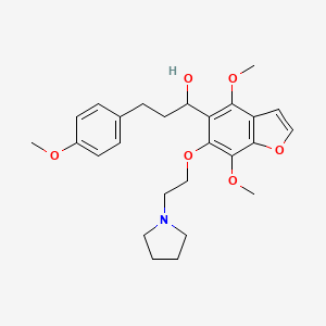 5-Benzofuranmethanol, 4,7-dimethoxy-alpha-(2-(4-methoxyphenyl)ethyl)-6-(2-(1-pyrrolidinyl)ethoxy)-