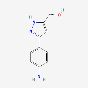 molecular formula C10H11N3O B13742604 [3-(4-aminophenyl)-1H-pyrazol-5-yl]methanol 