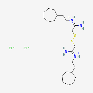 molecular formula C22H44Cl2N4S2 B13742714 2,2'-Dithiobis(N-(2-cycloheptyl)ethylacetamidine) dihydrochloride CAS No. 40284-20-6