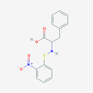 molecular formula C15H14N2O4S B13742739 2-[(2-Nitrophenyl)sulfanylamino]-3-phenylpropanoic acid CAS No. 5966-53-0