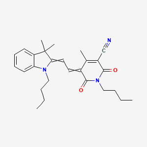 1-Butyl-5-[2-(1-butyl-3,3-dimethyl-1,3-dihydroindol-2-ylidene)ethylidene]-4-methyl-2,6-dioxo-1,2,5,6-tetrahydropyridine-3-carbonitrile