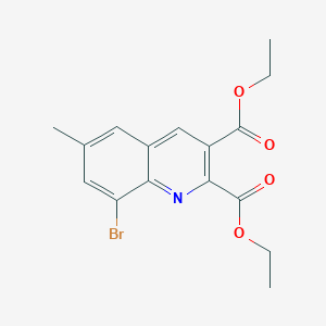 molecular formula C16H16BrNO4 B13742755 Diethyl 8-bromo-6-methylquinoline-2,3-dicarboxylate 