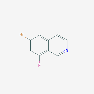 molecular formula C9H5BrFN B1374276 6-ブロモ-8-フルオロイソキノリン CAS No. 1258833-77-0