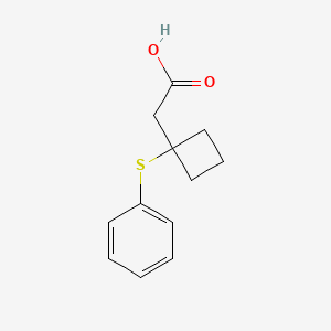 molecular formula C12H14O2S B1374280 2-[1-(Phenylsulfanyl)cyclobutyl]acetic acid CAS No. 934555-27-8