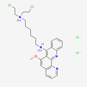 molecular formula C27H34Cl4N4O B13742900 7-((6-(Bis(2-chloroethyl)amino)hexyl)amino)-6-methoxybenzo(b)(1,10)phenanthroline 2HCl 2H2O CAS No. 39040-01-2