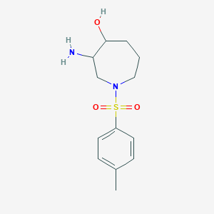 molecular formula C13H20N2O3S B13742959 3-Amino-1-(4-methylphenyl)sulfonylazepan-4-ol 