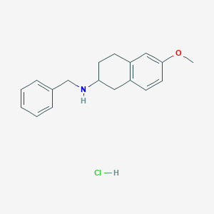 molecular formula C18H22ClNO B137430 N-benzyl-6-methoxy-1,2,3,4-tetrahydronaphthalen-2-amine hydrochloride CAS No. 150871-47-9