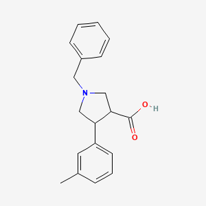 molecular formula C19H21NO2 B1374300 1-Benzyl-4-(3-methylphenyl)pyrrolidine-3-carboxylic acid CAS No. 874990-37-1