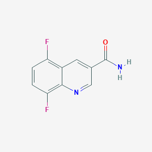 molecular formula C10H6F2N2O B13743004 5,8-Difluoroquinoline-3-carboxamide 