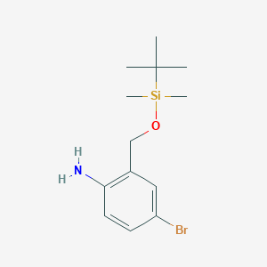 molecular formula C13H22BrNOSi B1374305 4-Bromo-2-{[(tert-butyldimethylsilyl)oxy]methyl}aniline CAS No. 1214248-37-9