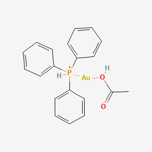 Acetic acid;gold;triphenylphosphanium