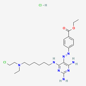 ethyl 4-[[2,4-diamino-6-[6-[2-chloroethyl(ethyl)amino]hexylamino]pyrimidin-5-yl]diazenyl]benzoate;hydrochloride