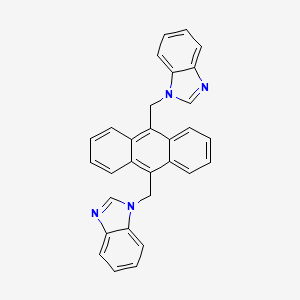 molecular formula C30H22N4 B13743101 9,10-Bis((1h-benzo[d]imidazol-1-yl)methyl)anthracene 