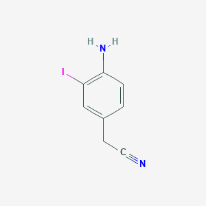 molecular formula C8H7IN2 B1374311 2-(4-Amino-3-iodophenyl)acetonitrile CAS No. 955397-24-7