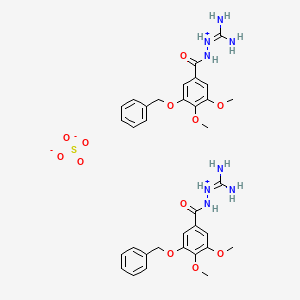 molecular formula C34H42N8O12S B13743115 3-Benzyloxy-4,5-dimethoxybenzoyl aminoguanidine hemisulfate CAS No. 35607-25-1