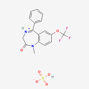 2H-1,4-Benzodiazepin-2-one, 1,3-dihydro-1-methyl-5-phenyl-7-trifluoromethoxy-, bisulfate