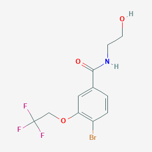 molecular formula C11H11BrF3NO3 B1374315 4-溴-N-(2-羟乙基)-3-(2,2,2-三氟乙氧基)苯甲酰胺 CAS No. 1309682-55-0