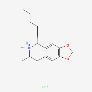 1,3-Dioxolo(4,5-g)isoquinoline, 5,6,7,8-tetrahydro-6,7-dimethyl-5-(1,1-dimethylpentyl)-, hydrochloride